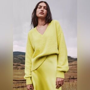 Loft Women's V-Neck Yellow Sweater